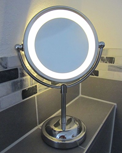 Round Magnifying LED Illuminated Bathroom Make Up Cosmetic Shaving Vanity Mirror