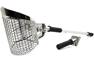 Nokta Sand Scoop Premium 3 en 1 - Pala perforada para arena y mar, colador de acero inoxidable con barra