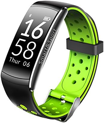 Fitness Tracker Watch 30 Meters Deepth Waterproof Smart Swimming and Diving Heart Rate Monitoring Wristband Bracelet (Green+Black)