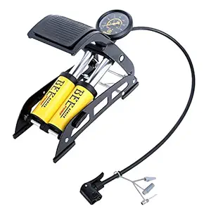 Sagrach Aluminum Body Double Barrel Pump with Accurate Pressure Gauge Foot Inflator