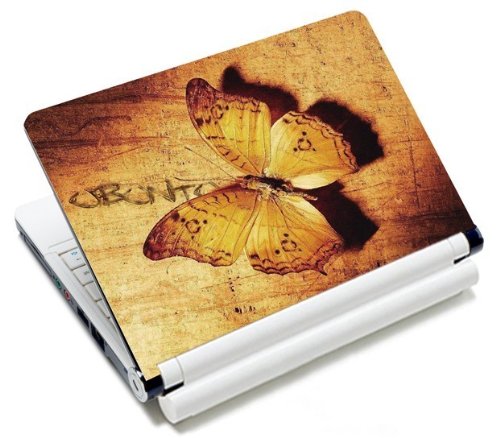MySleeveDesign Notebook Skin Aufkleber Folie Sticker für Geräte der Größe 10,2 Zoll / 11,6 - 12,1 Zoll / 13,3 Zoll / 14 Zoll / 15,4 - 15,6 Zoll mit VERSCH. DESIGNS - Golden Butterfly