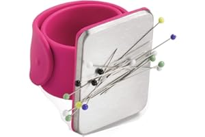 LiJuanWang Alfiletero magnético de Costura de muñeca,1 PCS alfiletero magnético de Costura,Pulsera con imán Fuerte,alfileres de Silicona,Clip de Correa para Costura de Bricolaje,Rosa