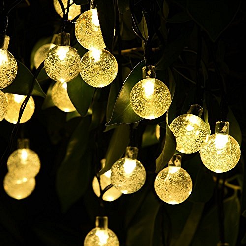 Solarbetriebene Kugel-Lichterkette/ Stimmungsvolle und warmweiße Beleuchtung für Ihren Balkon und Haus, 6 Meter lang, 30 Kugeln - 2