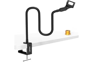 ZealSound Braccio per microfono, supporto per microfono da 19", supporto per microfono a collo di cigno con clip per microfono adattatore da 3/8" a 5/8", per b* lue snow*ball Ice Spark