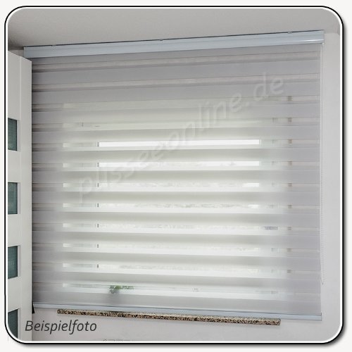 TOP! Doppelrollo 200 cm breit !! 170 cm lang Farbe weiß mit breiter Beschwerung+ geschlossener Kassette+ Kettenzug Alternative zu Gardine oder Plissee Duo Rollo - 3