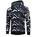 Produktbild Mäntel Herren Sunday Langarm Camouflage Hoodie Kapuzen Sweatshirt Tops Jacke Sport Outdoor (Grau, M)