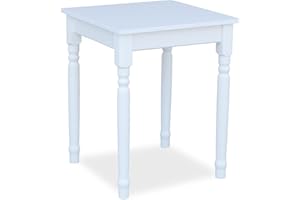‎METDREW Metdrew Esstisch aus Holz | küchentisch 60x60 | holztisch | Tisch mit dekorativen Beinen | Esstisch für 2 Personen | Tisch klein küche | skandinavisch | küchentisch weiß | Tischplatte: Weiß