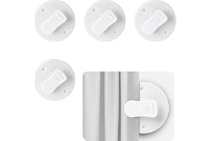 BREMOROU 4 Stück Duschvorhang Clips 2 Zoll Schutz Spritzschutz Clips Selbstklebende Duschvorhang Clips Winddichte Schutz Clips Klammern Weiß Duschvorhang Zum Halten Duschvorhang Vorhang Cleveres Zubehör (4)