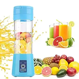 The Sky Portable Electric USB Juice Maker, Juicer Blender Bottle, Rechargeable USB Juicer Cup, Portable Blender, Fruit Mixer Machine with 6 Blades 380 ml for Home and Travel (Multicolored)