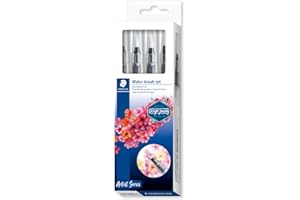 Staedtler Pinceaux à réservoir d'eau en nylon résistant, Idéal pour les crayons aquarellables, Étui blister avec 4 pinceaux de touffes différentes, 949 SBK4-C
