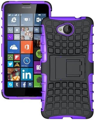 Microsoft Lumia 650 - Premium Quality Shockproof Defender Plastic Hard Back Case Cover + Free Clear Screen Protector + Polishing Cloth