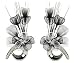 Produktbild Flourish 792343 QH1 Zusammenpassendes Vasen-Paar mit Nylon-Kunstblumen, Dekoartikel, Geschenkidee, Wohnaccessoires, 32 cm, Schwarz/Lila QH-1 - kleines Paar Silver/Black&White