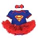 Yunchuan Baby Girls Super Hero Supergirl Batgirl Costume Tutu Dress (S, Blue)