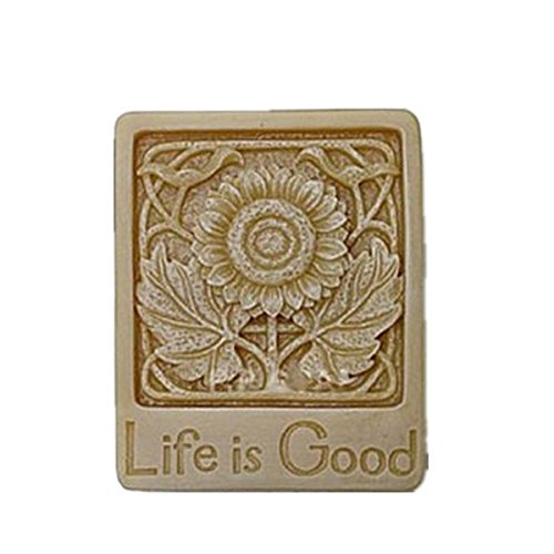 Allforhome "Life is Good" Das leben ist gut Kunsthandwerk Kunst Silikonseifenform Craft Moulds DIY Handgemachte Seife Formen;Seife Größe:6.2x5.0x2.5cm;Farben: Zufall
