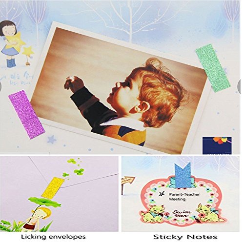 DIKETE® 20 Rollen Glitzer Klebeband Dekorative Regenbogen Papier Masking Tape Klebeband DIY Aufkleber Maskierung Decor Sticky Kleber Scrapbooking Dekobänder Farbig - 8