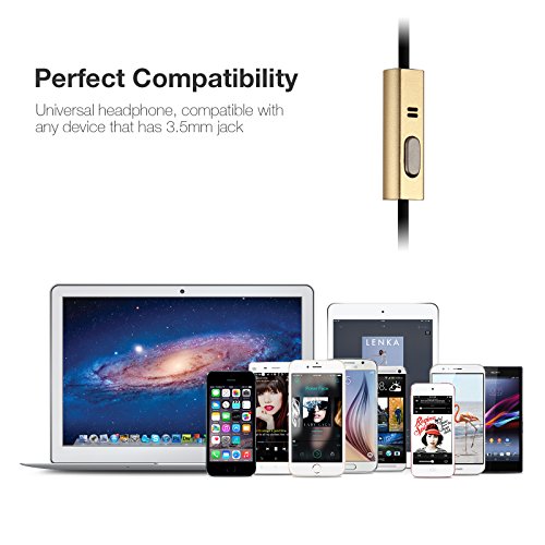 GGMM Nightingale Auricolare In-Ear Stereo con Filo, Premium In-Ear Earphone Stereo Bass Headset Metallico , Cuffia isolamento acustico con Micro e Multifunzione Pulsante, 3.5mm Universale e il cavo 1 2 m per iPhone, Smartphone Android e Lettore MP3