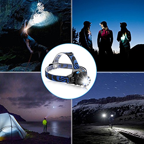 STCT LED Stirnlampe, wiederaufladbare super helle Kopflampe wasserdichte Kopf Licht für freie Arbeit, Wandern, Camping, Klettern, Laufen und Abenteuer. - 7