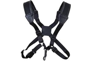 LCWROP ATIDY® Saxophone Strap Quality Leather Cross Strap with Thicker Material on the Shoulders Suits for Saxophone