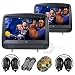 Produktbild Sonic Audio HR-9A - Universal Leather-Style Car DVD/Multimedia Touch-Screen Headrest Monitors with USB/SD and Games - Includes 2 x Wireless Headphones - Black Colour