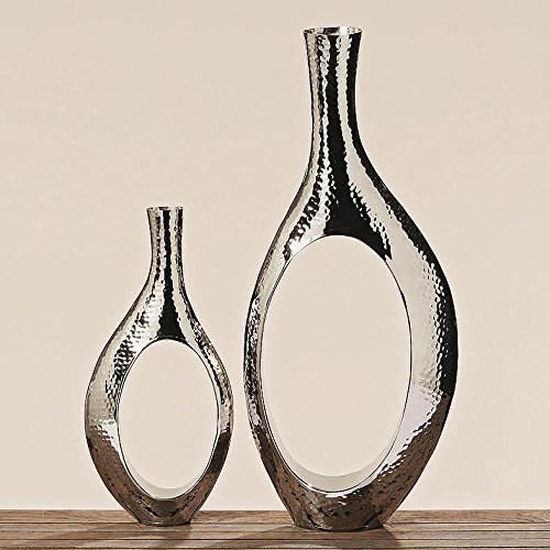 Deko-Vase Callie Höhe 50cm Aluminium vernickelt (1 Vase) - 2