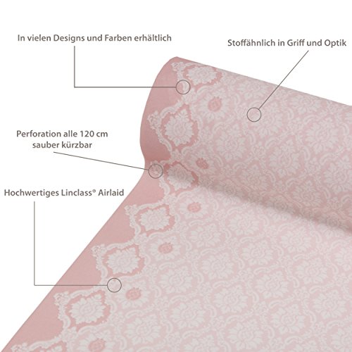 Sovie HORECA Tischläufer MANDY / Linclass® Airlaid Tischläufer 40cm x 24m / Tischdecken-Rolle stoffähnlich / Einmal-Tischdecke für Hochzeit & Partys / Rosa - 6