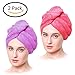 Produktbild HighCool Trockenes Haar Gap,Superfine Fiber Soft Handtuch Bad Head Wrap Turban schnell trocken Twist für nasses Haar(2er Pack, Lila und Rose)