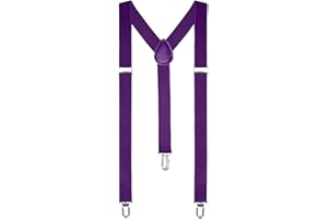 Nathnic® Unisex Adults Kids Adjustable BRACES SUSPENDERS Belt Y-Back Clip On Fancy Dress With Strong Metal Clip One Size