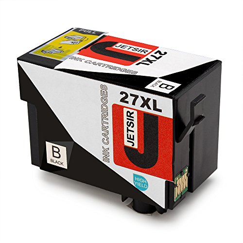 JETSIR Kompatibel Druckerpatronen Ersatz für Epson 27XL, Hohe Ergiebigkeit Kompatibel Mit Epson Workforce WF-3640 3620 7610 7110 7620 Drucker (2 Schwarz, 1 Cyan, 1 Magenta, 1 Gelb) - 2
