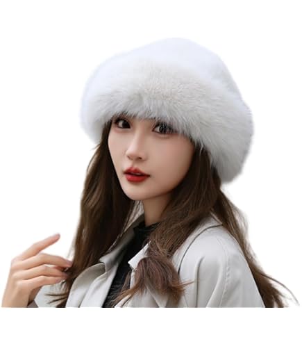 Chapka Hiver Femme En Fausse Fourrure - Chapeau Trappeur Chaud Avec Oreilles Rabattables Pour Ski, Moto Et Camping