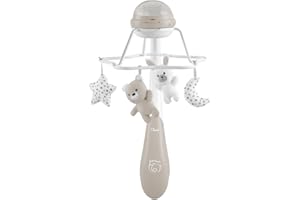 CHICCO First Dreams Tęczowa Karuzela Muzyczna, Ewolucyjna Karuzela dla Niemowląt 3 w 1 z Relaksującymi Melodiami i Projekcją Tęczy, z 4 Miękkimi Zawieszkami, Kompatybilna z Kołyskami Next2Me, Neutralna