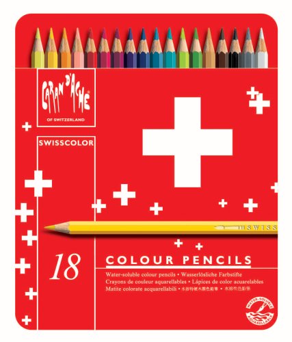 Caran d-Ache Swisscolor Aquarel 18 's - Pennino di:, Multicolore, Rosso)