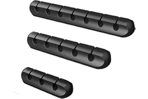 Briskyto Cable Clips, Cable Management Clips, 3 Pack Silicone Adhesive Wire Cable Holder, Cable Cord Management Organizer for Power Cords, Charging Cables in Office and Home (Black)