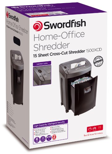 Swordfish 1500XCD 15 Sheet Cross Cut Paper/Document Shredder ref: 45011