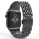 MoKo Armband Kompatibel mit Apple Watch 42 mm Series 3/2 / 1, [Sieben Longines] Edelstahl Wrist Band Uhrband Uhrenarmband Erstatzband für Apple Watch 42mm 2017, Space Grau