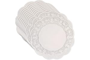 UNIQUE PARTY Elegant White Lace Round Doilies (30cm) 12 Count - Disposable Decorative Table Placemats, Perfect for Parties, Weddings & Home Decor