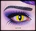 Produktbild Funnylens 1 Paar Farbige gelbe Kontaktlinsen Crazy Fun Color Contact Lenses 'Cat Eyes' gelbe Katzenaugen Topqualität zu Fasching, Karneval und Halloween mit Behälter und 60ml Pflegemittel