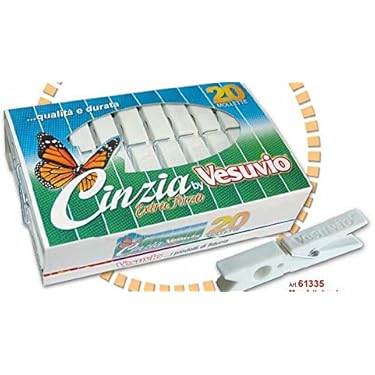 20 Mollette Da Bucato Extra Forti Vesuvio - In Plastica Bianca Per Stendere Vestiti Pesanti