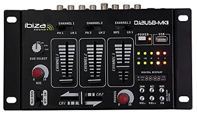 Ibiza DJ21USB-MKII Table de mixage Noir