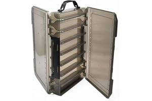 VPPIK Double Sided Lure Box with Handheld - 14 Grid Sea Fishing Tackle Box, for Hard or Soft Lures, Diving, Floating, Sinking, Skirted Topwater Lures, 4.5x17.5x26.5cm