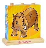 Eichhorn 100003623 – Holz-Bilderwürfel-Puzzle – 9 Würfel – 4 Motive zum Stecken – 14x14cm - 3