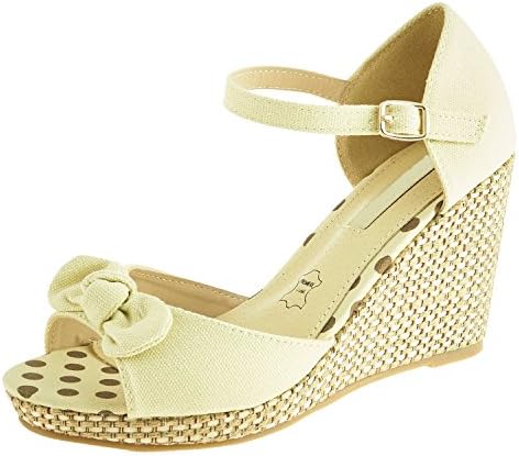 Sopily - Women's Fashion Shoes Sandals - ankle-high - buckle - cord Heel Wedge 11 CM - Beige FRF-15-BL188 T 41