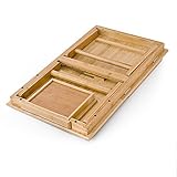 Relaxdays Laptoptisch aus Bambus HBT: 24 x 55 x 33 cm Beistelltisch mit praktischem Fach für Stifte oder Notizen verstellbarer Computertisch als Knietisch und Betttisch Notebooktisch aus Holz, natur - 4