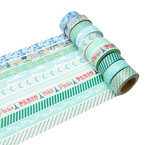 K-LIMIT 10er Set Washi Tape Dekoband Masking Tape Klebeband Washitape Scrapbooking DIY 6283