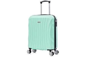RAYKONG Valise Cabine ABS 55x40x20cm (44L) - Petites valises de Voyage légères 20 Pouces - (RK03|Menthe)
