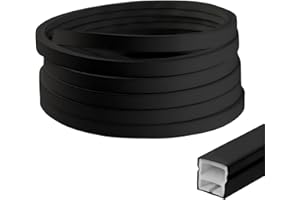 BTSAE Flexibles Silikon LED Profil, 5m 12x12mm LED Schiene für 8mm Akustikpaneele LED Streifen, IP65 Wasserdicht LED Kanal Diffusor für Decke, Schrank, Bar, Akustikpaneele Beleuchtung (Schwarz, 5 m)