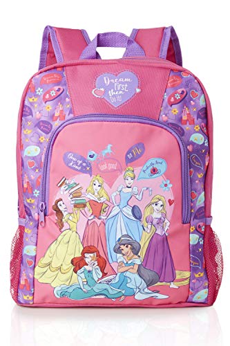 Preisvergleich Produktbild Disney Prinzessinnen-rucksack Mit Prinzessin Belle, Sleeping Beauty, Cinderella, Rapunzel, Jasmin, Arielle / Kinder-disney-tasche Für Schule Oder Reisen / Rosa Und Violett Mädchen Rucksack