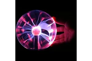 JUNXAVE Plasma Ball Lamp Light, Lamp Plasma Touch Sensitive Magic Ball, Creative Magic Plasma Ball Light Decoration for Office Desk, Bedroom, All Adult Kids Party Birthday Christmas Idea