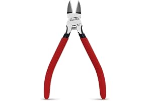 HOUSERAN 16.5 cm Trådskärare & Sidavbitare - Diagonal Avbitartång med Halkfritt Rött Handtag, Fjäderbelastad Wire Cutter för Smyckestillverkning, Hantverk och Dragkedjor