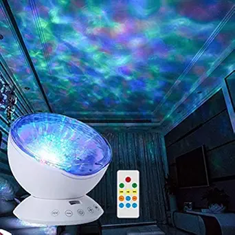 Citaaz Autism Toys Kids Calming Ocean Wave Projector for Autistic Children - Music - AUX ? for ASD Boys Girls Sleep Bedroom Room Decor - Visual Auditory Sensory Stimulation LED Night Light Water Lamp