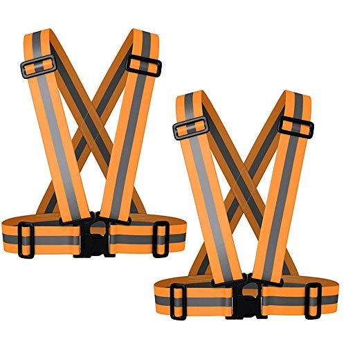IMPORX 2 Pack de Réfléchissant élastique Gilet de Haute Visibilité,Nuit sécurité